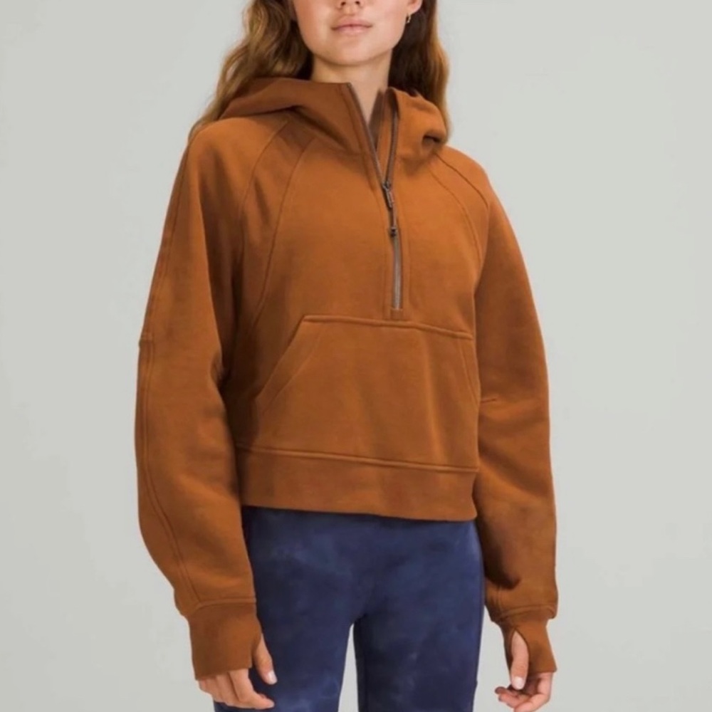 Lululemon Scuba Oversized Half-Zip Hoodie - size M/L color Brown Rust